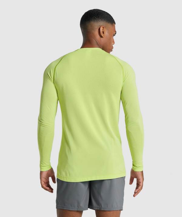 Panske Mikiny Gymshark Vital Light Seamless Long Sleeve Žlté | HJ0241635